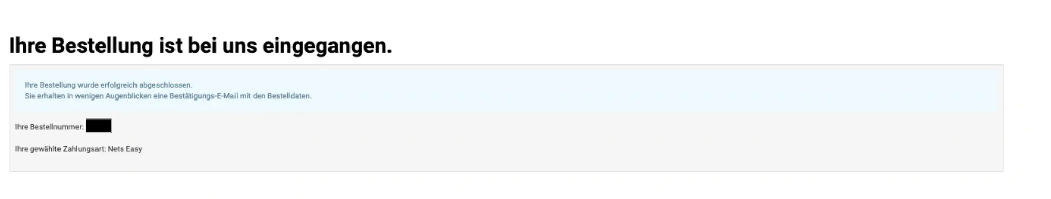 bestellung abgeschlossen 