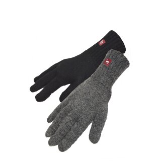 Alpaka Fingerhandschuhe gefüttert S schwarz