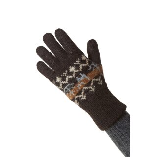 Alpaka wendbare Fingerhandschuhe NATURA  naturbelassen Öko L natur-dunkelbraun