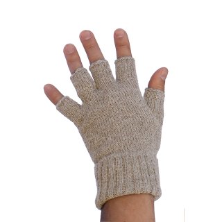 Alpaka Handschuhe Halbfinger sand M