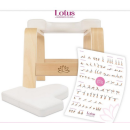 Lotus-Yogahocker classic weiß mit Gegenkissen
