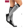 Alpaka Skisocken Damen Herren Stutzen Sport Knie-Strümpfe Jagd-Socke schwarz/grau 39-41