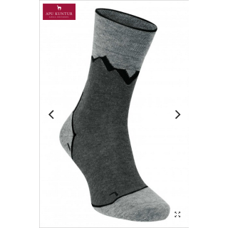 Premium Alpaka Wandersocken blau-grau M 39-41