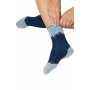 Premium Alpaka Wandersocken blau-grau M 39-41